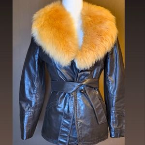 Vintage 70s CasaNova Genuine Leather and Wool bomber coat